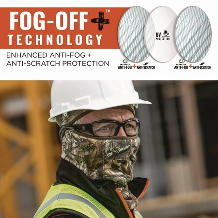Ergodyne Skullerz THOR Anti-Scratch/Enhanced Anti-Fog Safety Glasses, Black Frame, In/Outdoor Poly Lens 51085